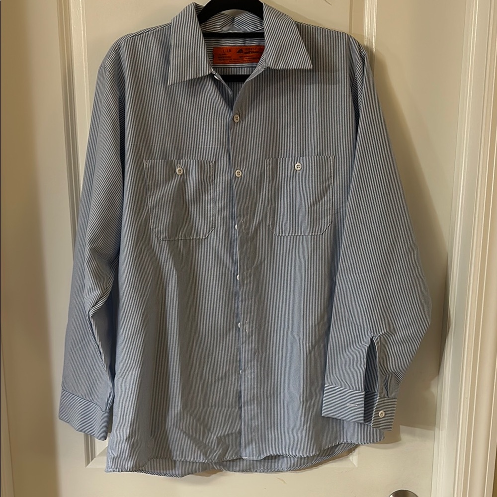 Men's Blue Striped Button Down Shirt